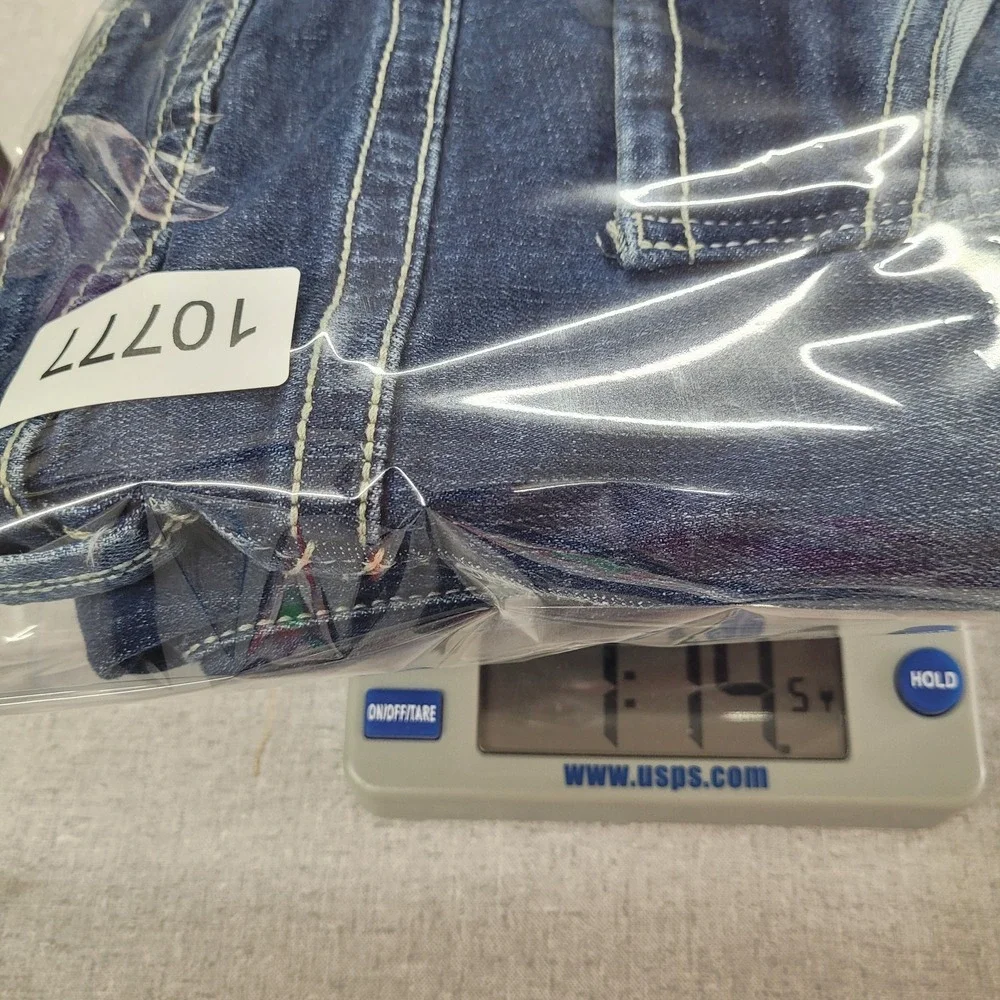 TK‎ Axel Mens Slim Bootcut Jeans 42x30 Eaton Wash Embroidered Pockets AXMB0056